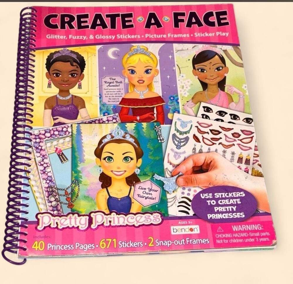 Bendon Create-A-Face Pretty Princess Sticker Activity Pad